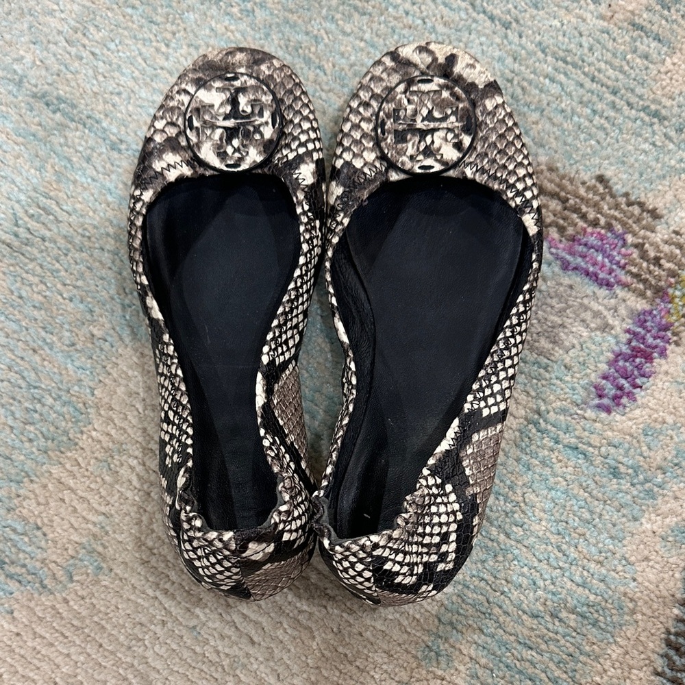 Tory Burch Snakeskin Pattern MINNIE Flats